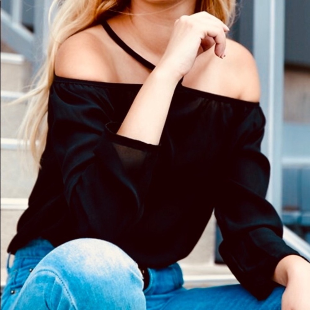 Luvlye Off The Shoulder Black Blouse